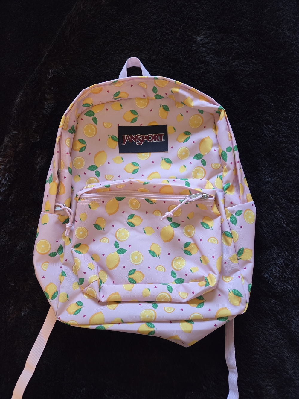 Jansport Pink Lemon Print Backpack